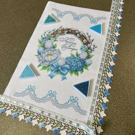 Рушник гортензія блакитна