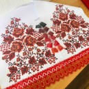 Рушник весільний червоні квіти