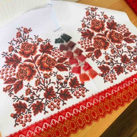 Рушник весільний червоні квіти