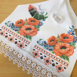 Рушник на ікони з маками