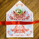 Хусточка з червоним орнаментом
