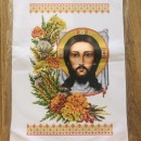 Рушник до Спаса з чорнобривцями та  Спасителем