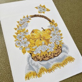 Рушник до спасу сіро-золотий 